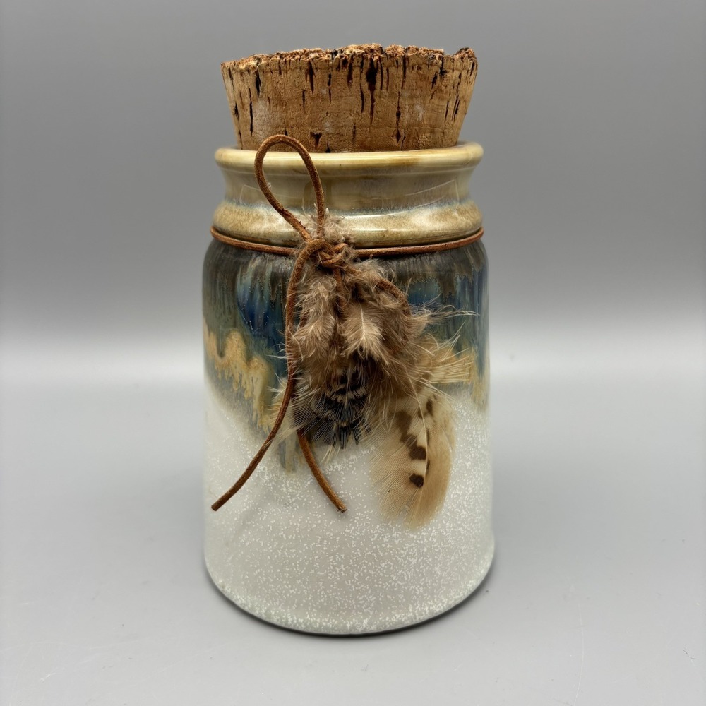 Thistle Down‎ Pottery Corked Jar By Cherie Stanley